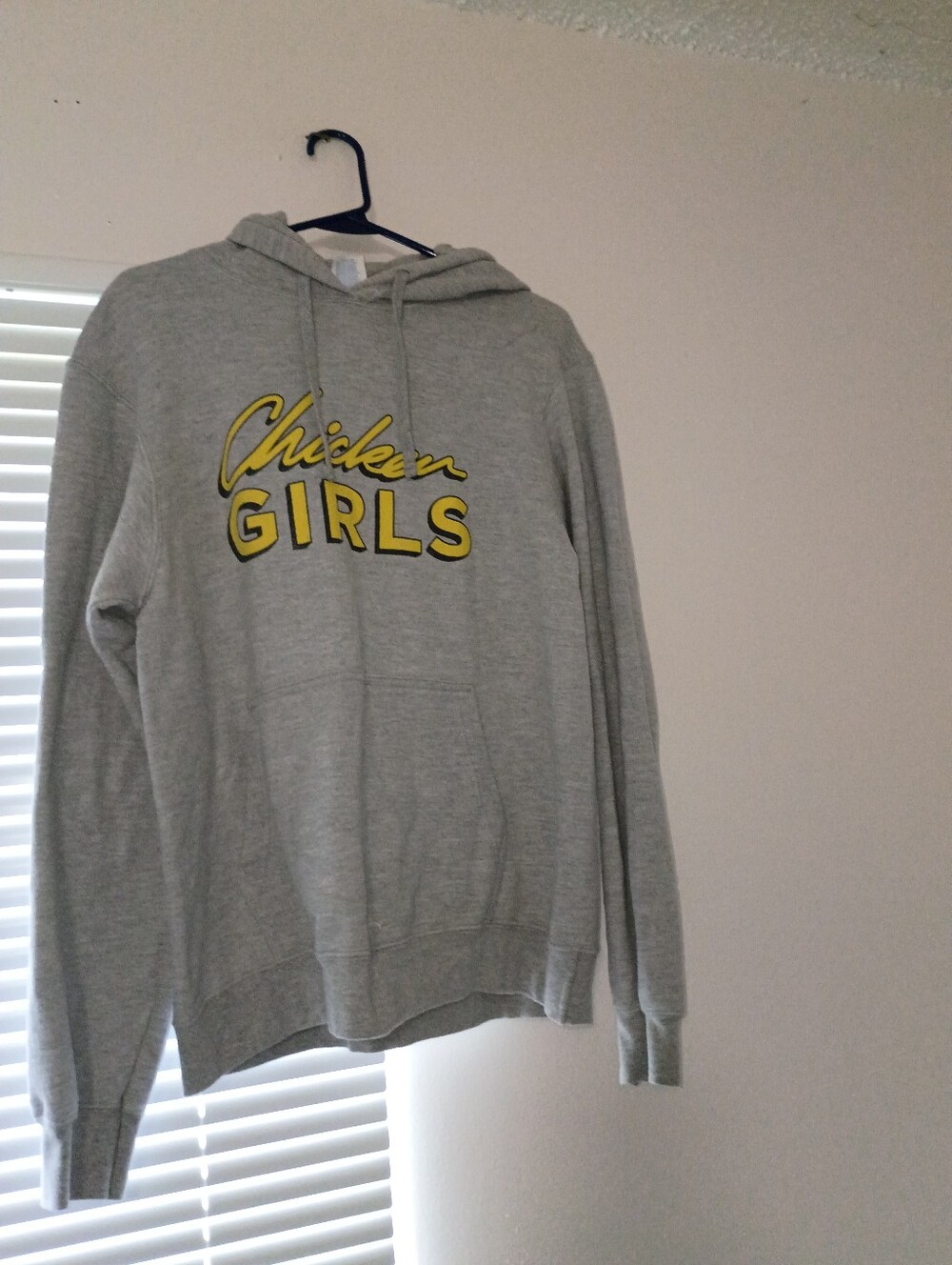 Chicken Girls Grey Hooded Sweatshirt with Yellow Logo
